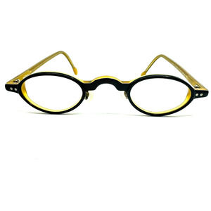 CalOptix Swirl 2.5 Eyeglasses FRAMES Black Yellow Round old School H10074